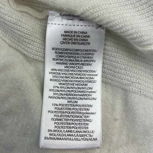 Ralph Lauren Wool Cardigan Ivory Open Front Long Sleeve Lightweight Sweater L - Picture 10 of 11